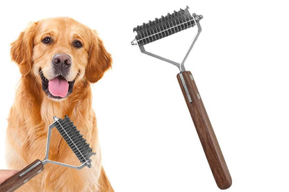 Large 2-Sided Undercoat Rake for Dogs & Cats Pet Grooming Dematting