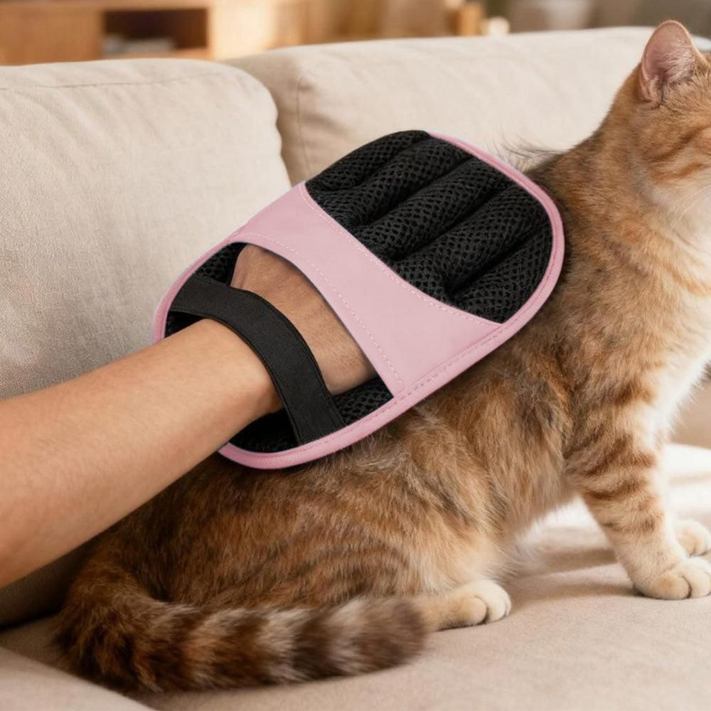 Electrostatic Pet Hair Remover Gloves Reusable Pink