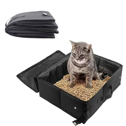 Portable Foldable Cat Travel Litter Box | Black