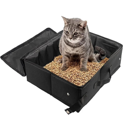 Portable Foldable Cat Travel Litter Box | Black