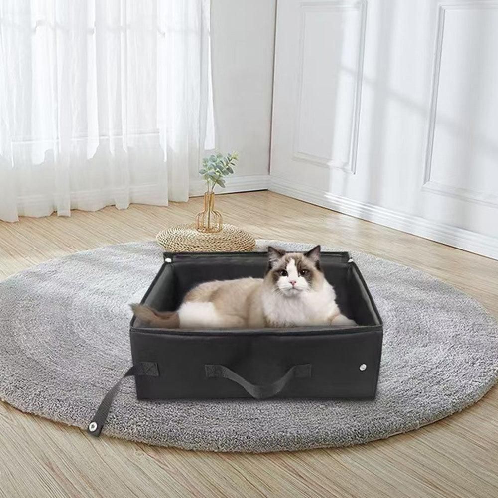 Portable Foldable Cat Travel Litter Box | Black