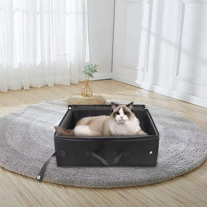 Portable Foldable Cat Travel Litter Box | Black