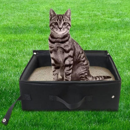 Portable Foldable Cat Travel Litter Box | Black