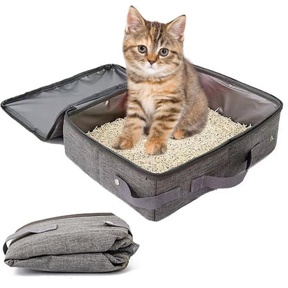 Portable Foldable Cat Travel Litter Box | Black