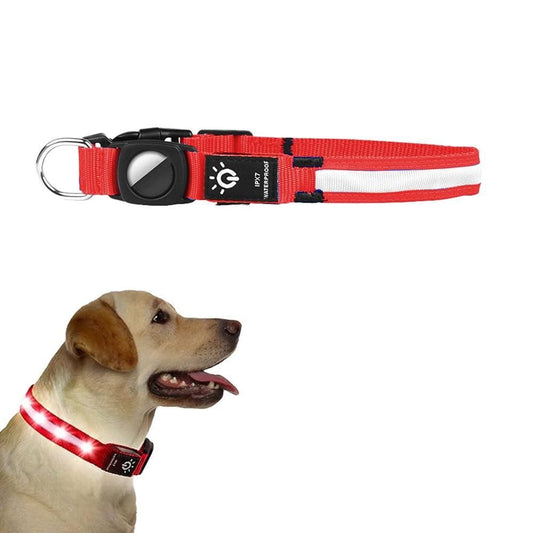 Luminous LED Pet Dog Collar Light-up USB Rechargeable Dog Collar Red (3)