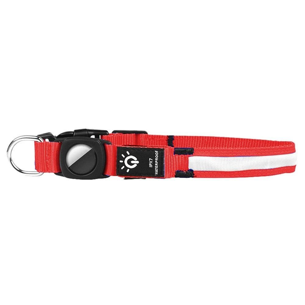 Luminous LED Pet Dog Collar Light-up USB Rechargeable Dog Collar Red