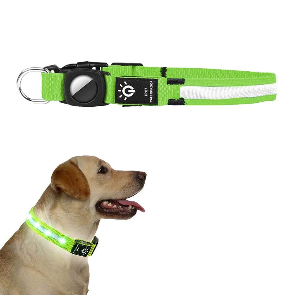 Luminous LED Pet Dog Collar Light-up USB Rechargeable Dog Collar Green (2)