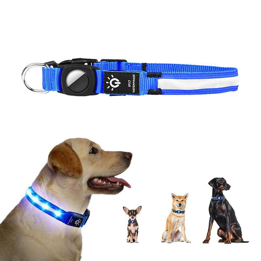 Luminous LED Pet Dog Collar Light-up USB Rechargeable Dog Collar Blue (3)