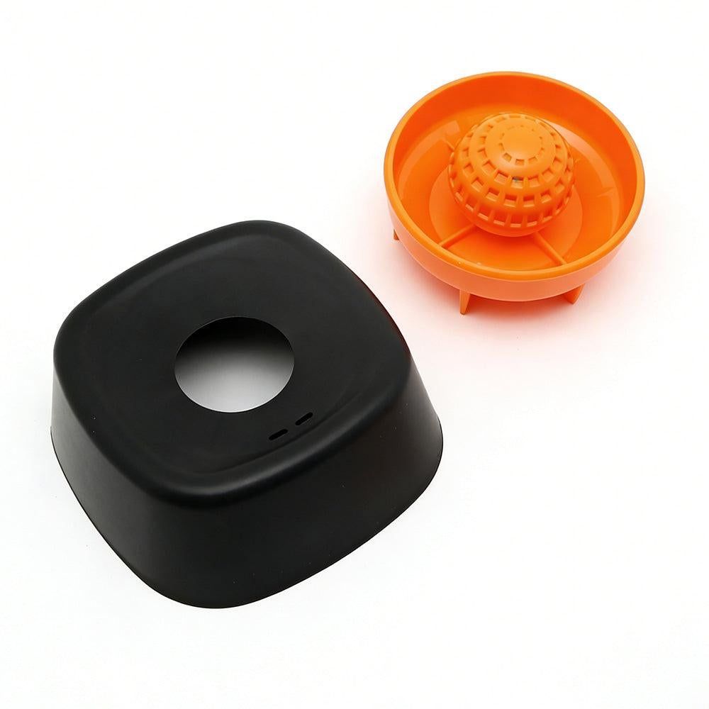 Slow Feeder Dog Bowl with Rolling Ball for Treats Snacks Training Black