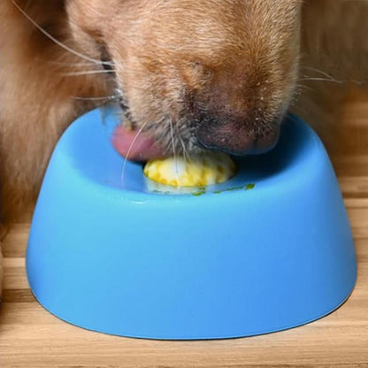 Slow Feeder Dog Bowl with Rolling Ball for Treats Snacks Training Black