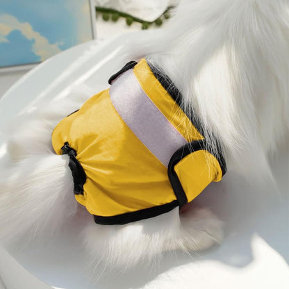 Washable Female Pet Nappy Diaper Dog Cat Physiological Pants Yellow (4)
