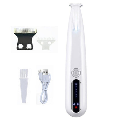 Dog Paw Trimmer with LED Light Rechargeable Pet Hair Clippers for Small
