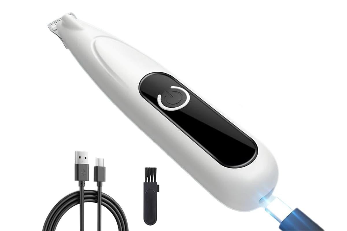 Dog Paw Trimmer with LED Light Rechargeable Pet Hair Clippers for Small