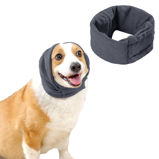 Dog Calming Ear Wraps Ear Protection Cover Pet Dog Head Muff Dark Gray (2)