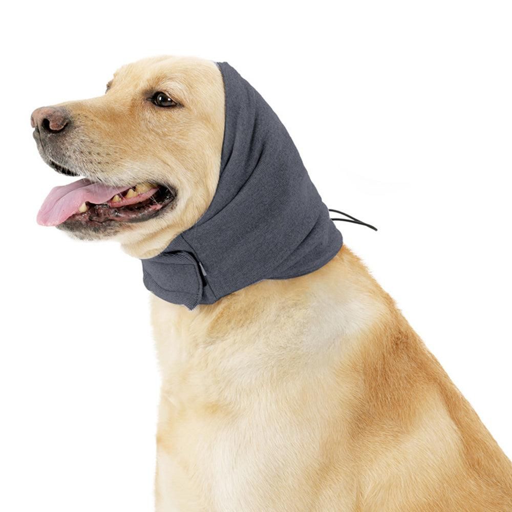 Dog Calming Ear Wraps Ear Protection Cover Pet Dog Head Muff Dark Gray (2)