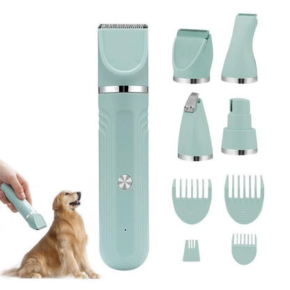 4-in-1 Dog Hair Clipper Dog Paw Trimmer Dog Grooming Kit White