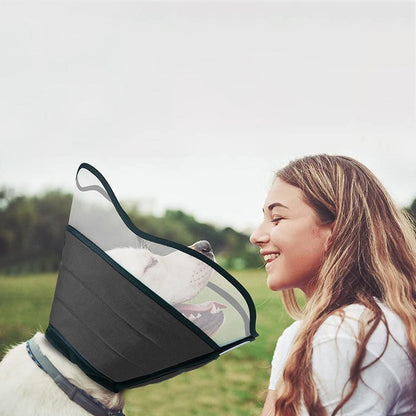 Black Soft Adjustable Pet Elizabethan Cone Collar | Size M