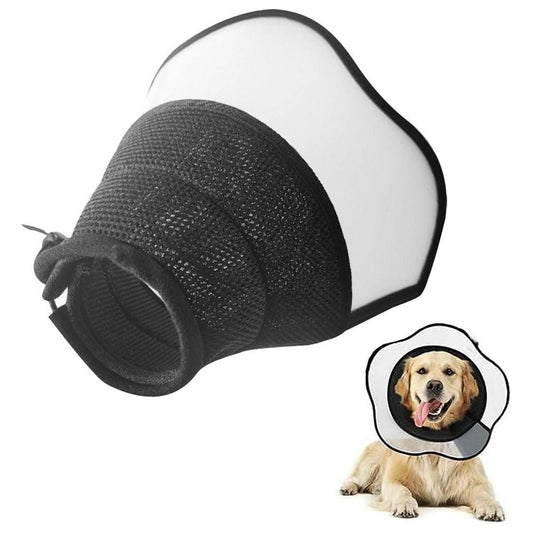 Black Soft Adjustable Pet Elizabethan Cone Collar | Size L