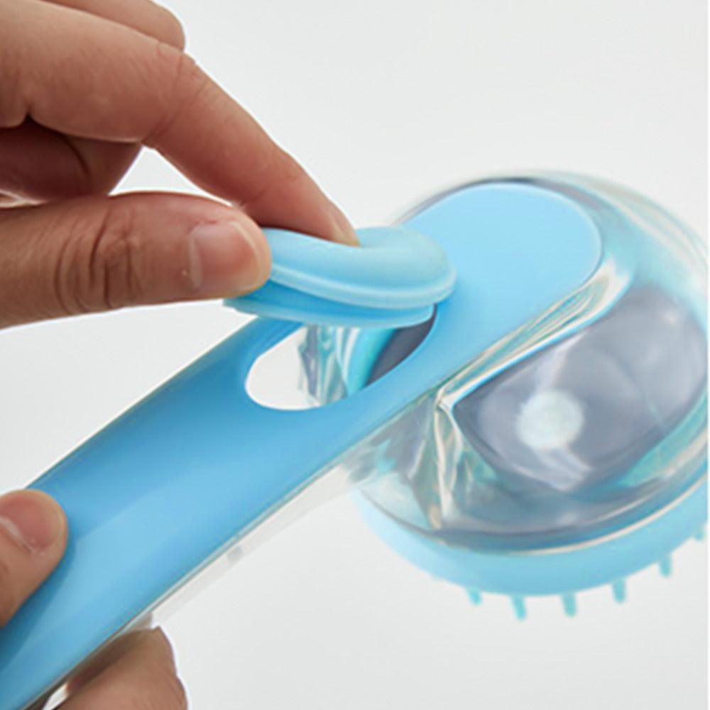 2-in-1 Pet Bath Brush with Built-in Shampoo Dispenser Dog Shampoo