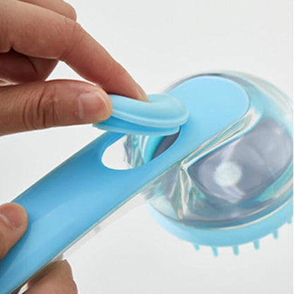 2-in-1 Pet Bath Brush with Built-in Shampoo Dispenser Dog Shampoo