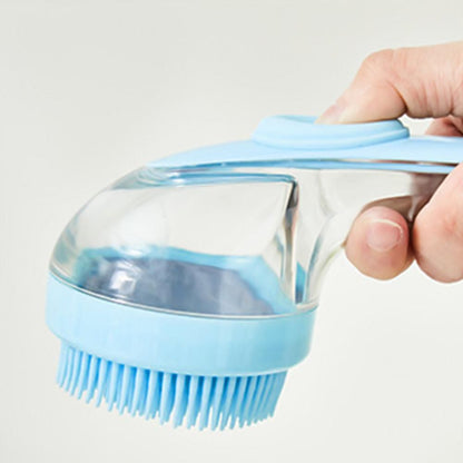 2-in-1 Pet Bath Brush with Built-in Shampoo Dispenser Dog Shampoo