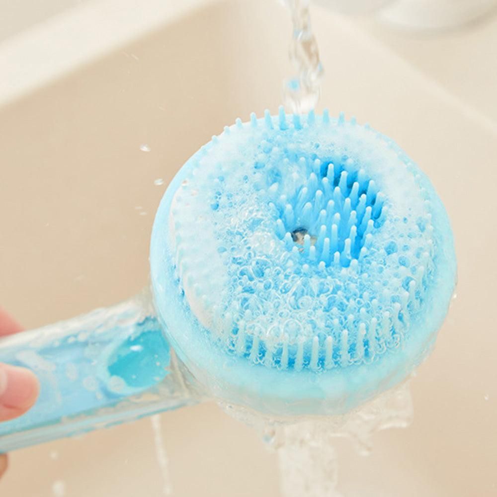 2-in-1 Pet Bath Brush with Built-in Shampoo Dispenser Dog Shampoo