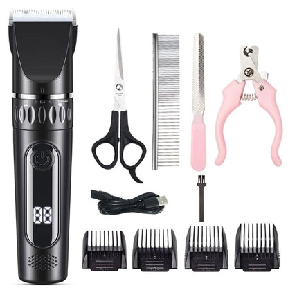 Electric Dog Cat Grooming Kit Cordless Pet Hair Shaver Scissors