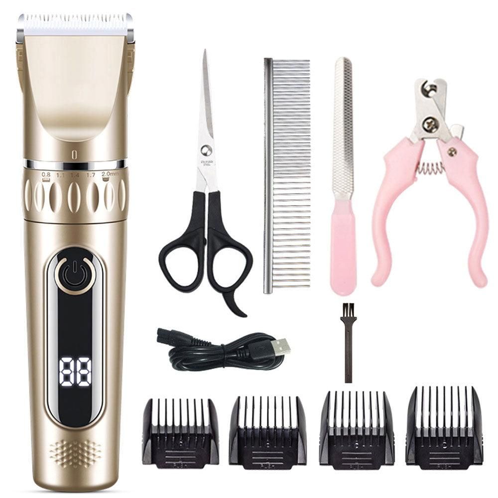 Electric Dog Cat Grooming Kit Cordless Pet Hair Shaver Scissors