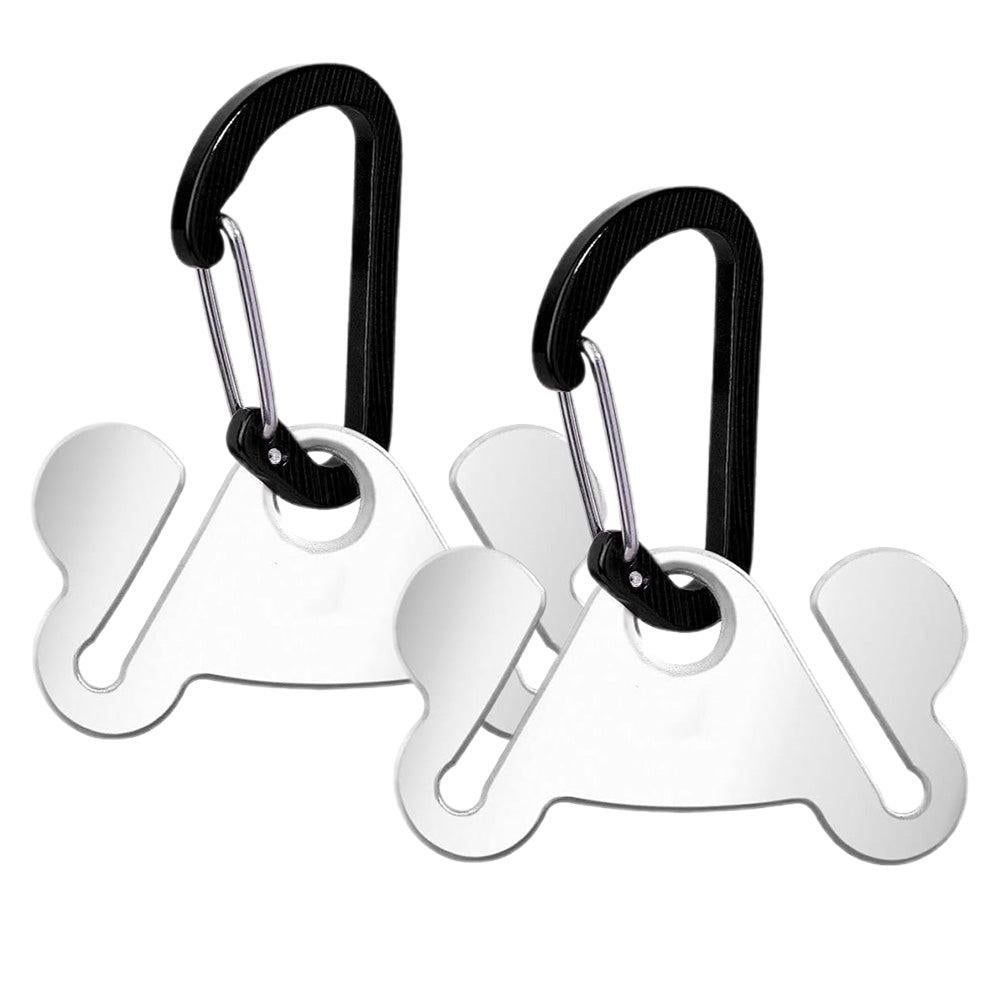 Metal Dog Poop Bag Holder Clips 2-Pack | Hands-Free Leash Attachment