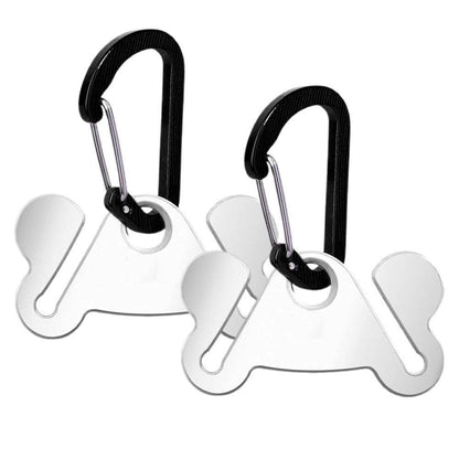 Metal Dog Poop Bag Holder Clips 2-Pack | Hands-Free Leash Attachment