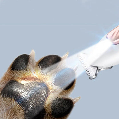 Pet Dog Paw Trimmer with LED Light Cordless Electric Pet Paw Grooming