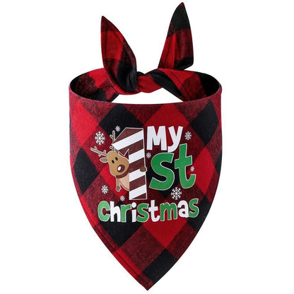 Christmas Pet Triangle Scarf Dog Bandana Pet Wearable Accessories Red | Elk