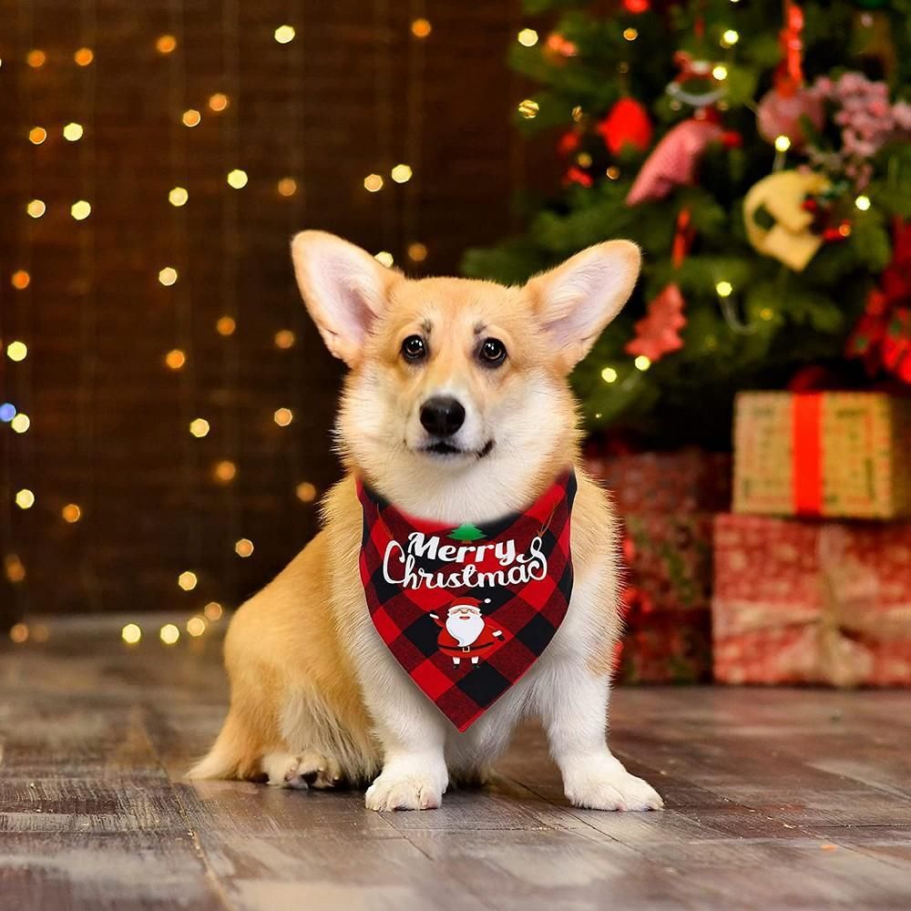 Christmas Pet Triangle Scarf Dog Bandana Pet Wearable Accessories Red | Hat