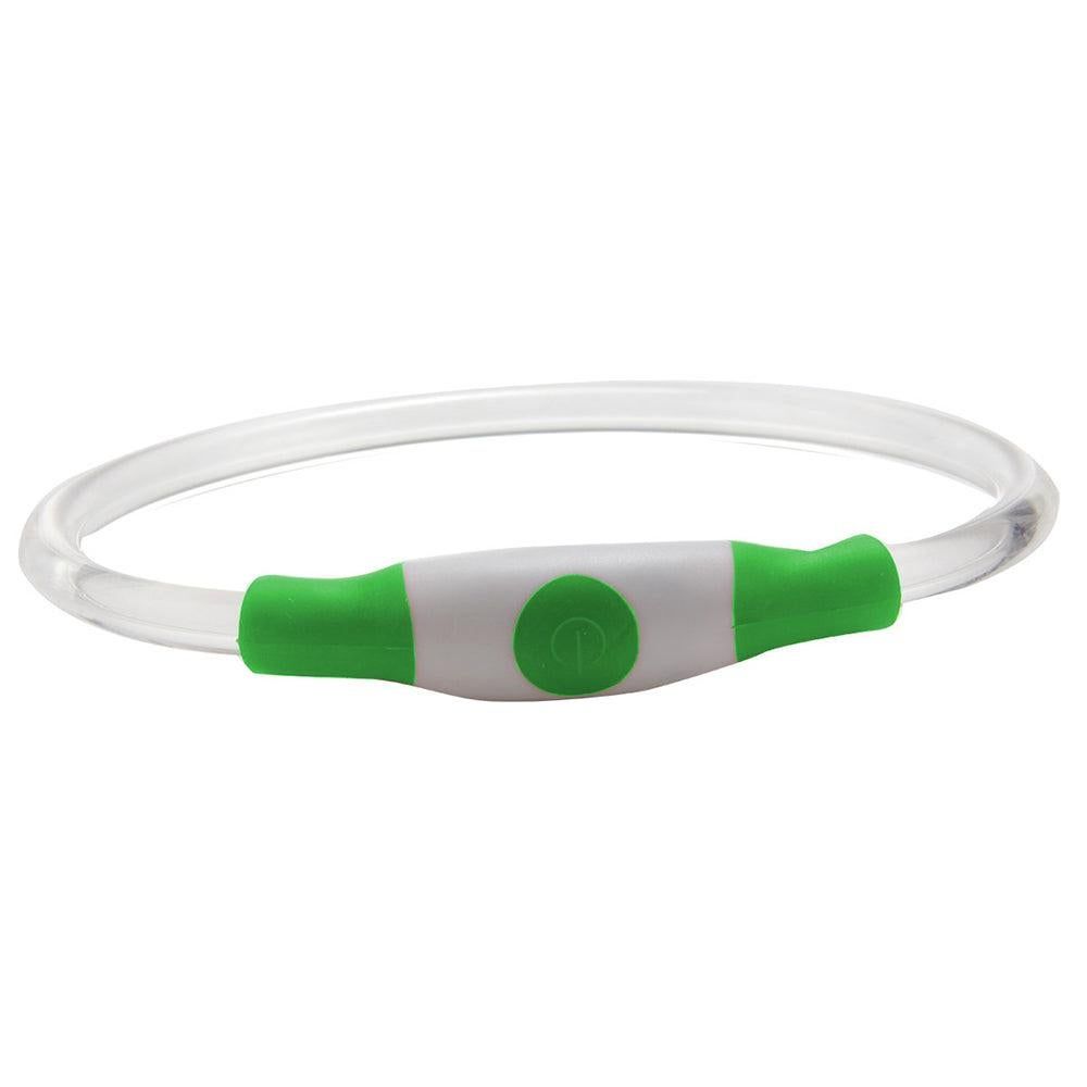 Light-Up Pet Dog Collars USB Rechargeable Pet Collar Adjustable Size | Green