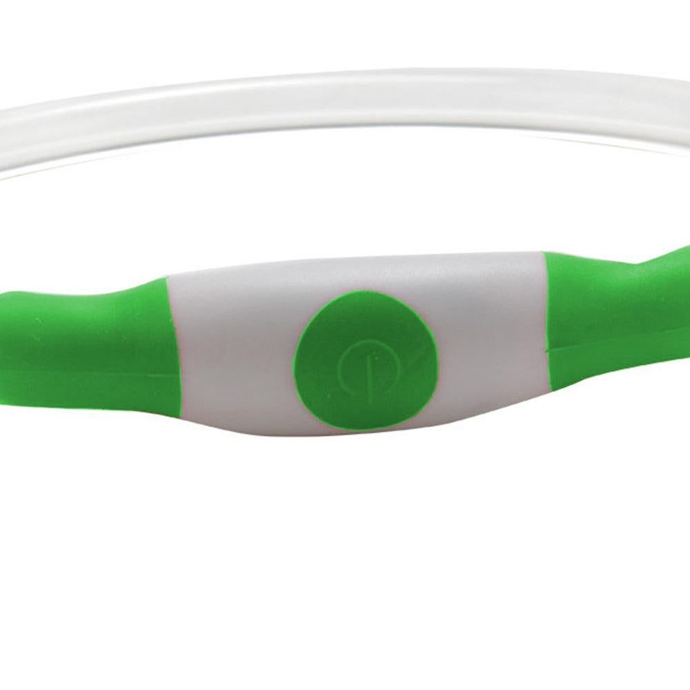 Light-Up Pet Dog Collars USB Rechargeable Pet Collar Adjustable Size | Green