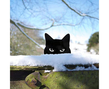Peeping Cat Garden Stake Insert Decoration Set A