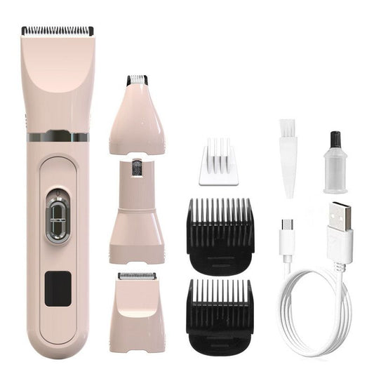 Pink 4-in-1 Pet Electric Clipper | Hair Trimmer Nail Grinder