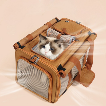 Multifunctional Pet Travel Bag: Large Capacity | Brown