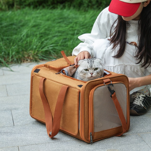 Multifunctional Pet Travel Bag: Large Capacity | Brown