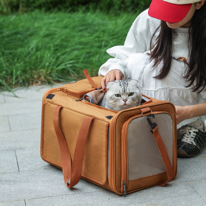 Multifunctional Pet Travel Bag: Large Capacity | Brown