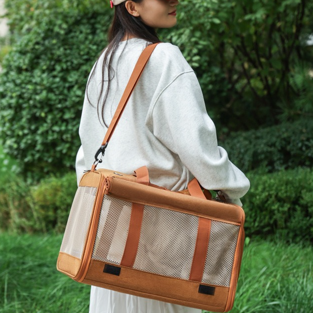 Multifunctional Pet Travel Bag: Large Capacity | Brown