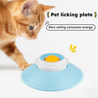 Pet Slow Feeder Bowl | Non-Slip Puzzle Feeder | Cat & Dog | Yellow