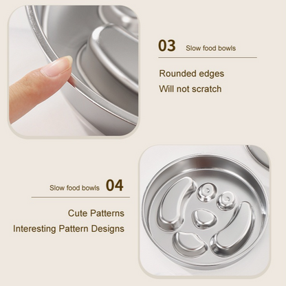 2-Piece Stainless Steel Slow Feeder Set for Pets | Design