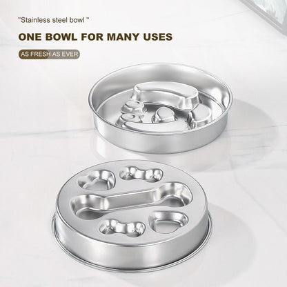 2-Piece Stainless Steel Slow Feeder Set for Pets | Design