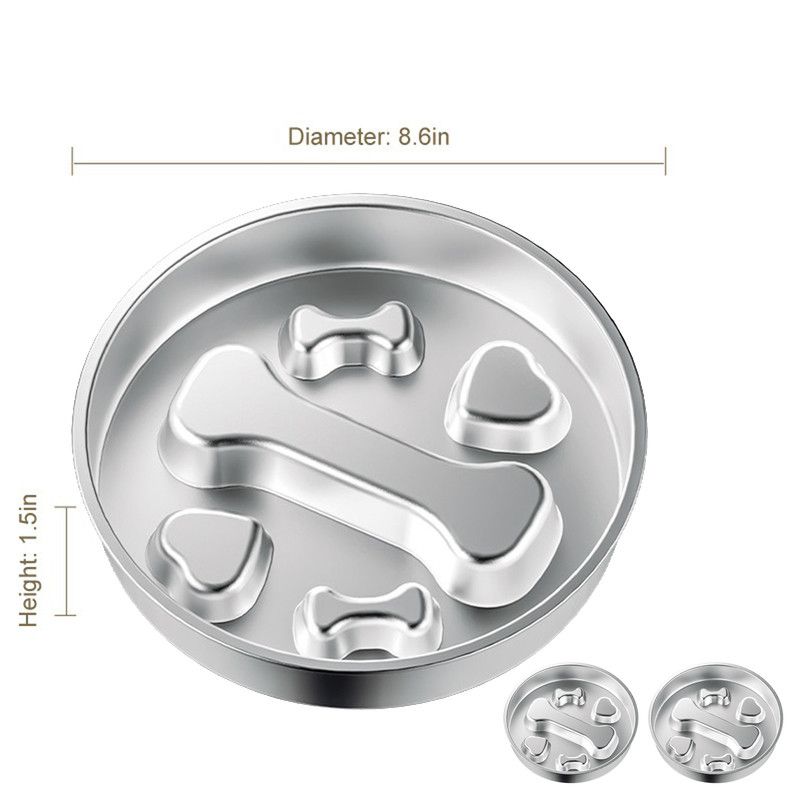 2-Piece Stainless Steel Slow Feeder Set for Pets | Design (3)