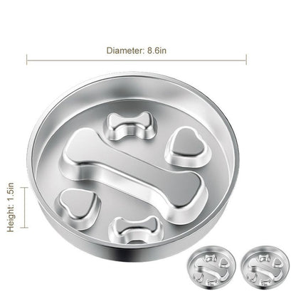 2-Piece Stainless Steel Slow Feeder Set for Pets | Design (3)