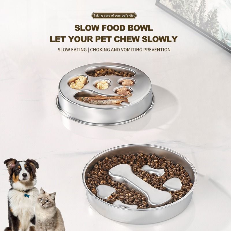 2-Piece Stainless Steel Slow Feeder Set for Pets | Design (3)