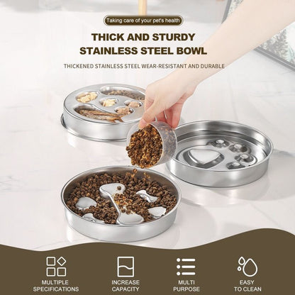 2-Piece Stainless Steel Slow Feeder Set for Pets | Design (3)