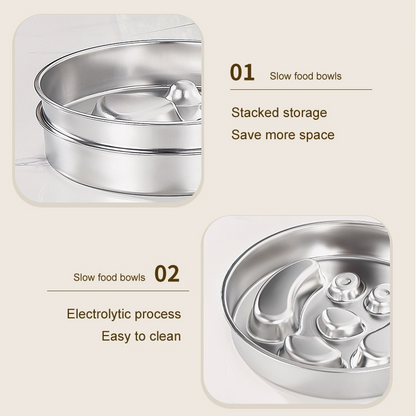 2-Piece Stainless Steel Slow Feeder Set for Pets | Design (3)