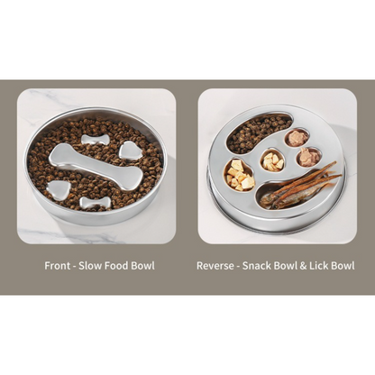 2-Piece Stainless Steel Slow Feeder Set for Pets | Design (3)